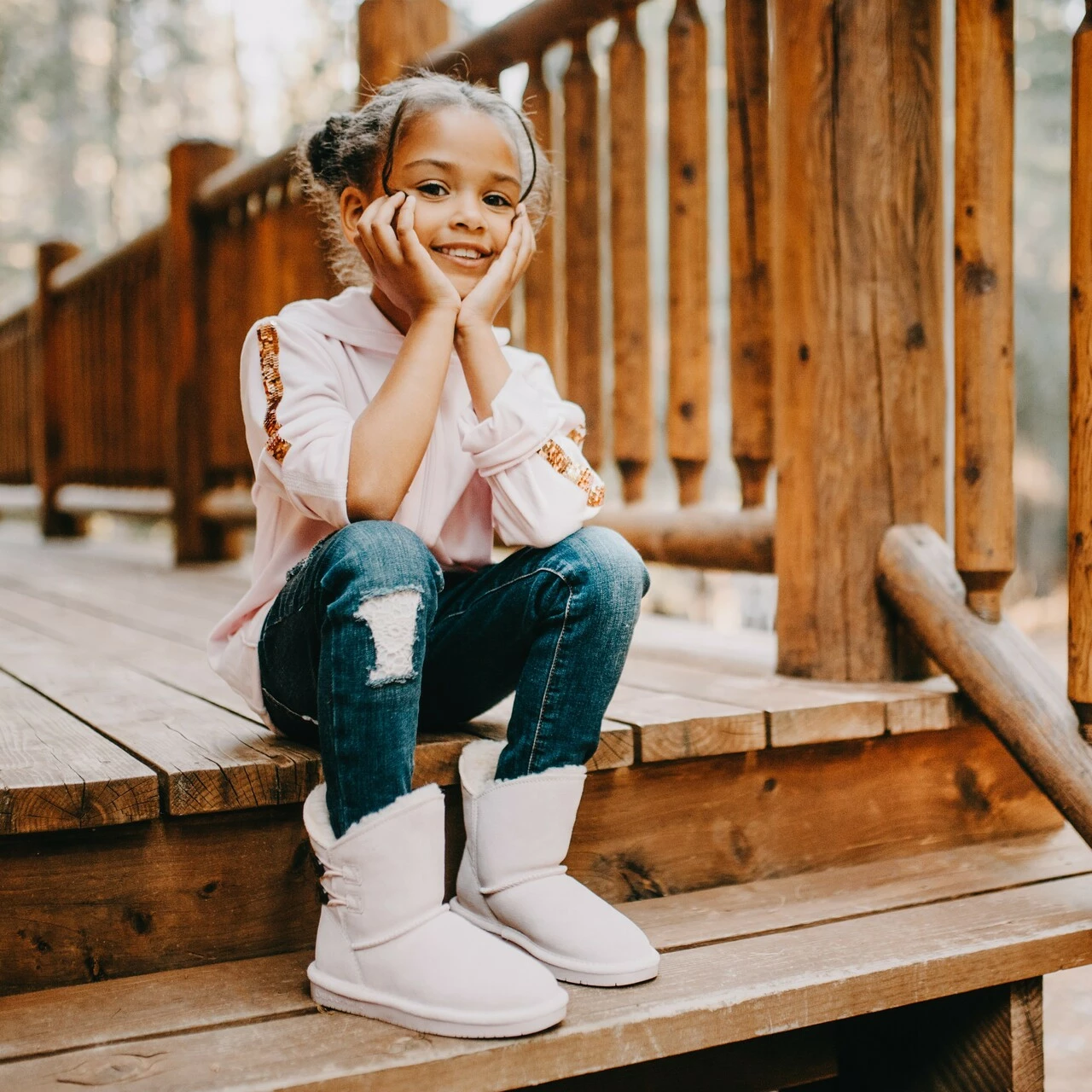 Bearpaw Rosaline Youth Pale Pink - Image 4